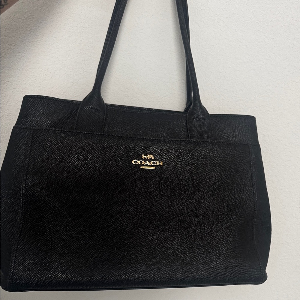 Coach Black Structured Tote Bag